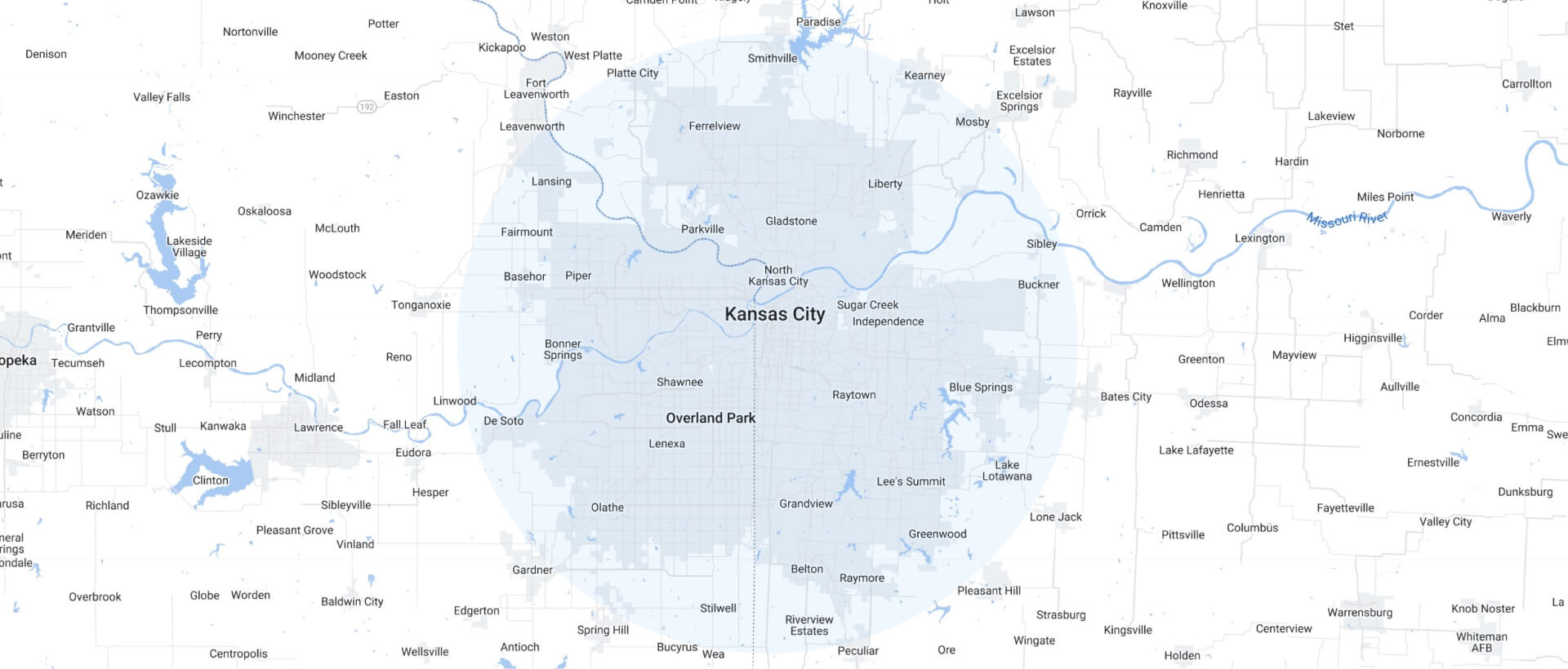 Map Of Everfast Small Business Internet And Wifi Coverage