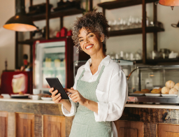 Woman Smiling At Restaurant